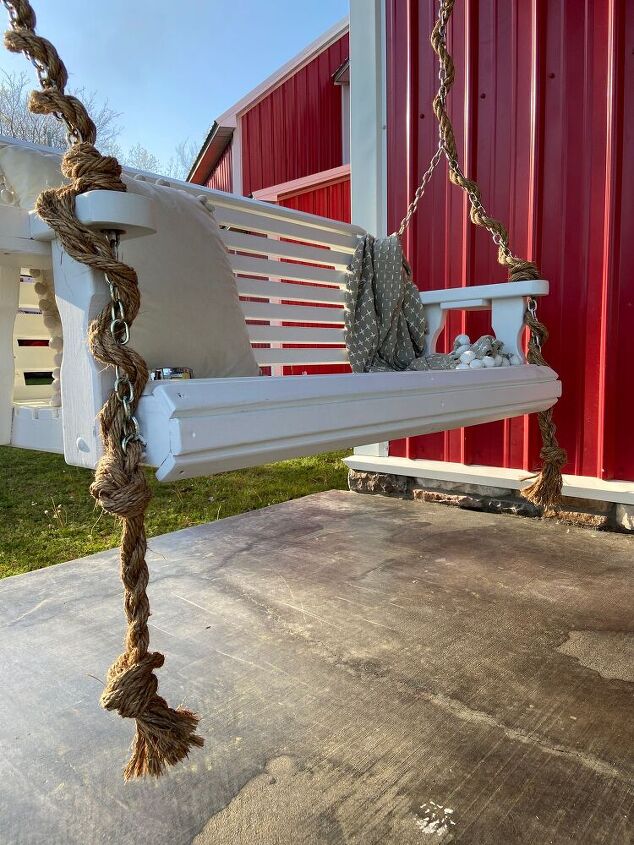 Swing Rope Chain Adding Rope to the Chain on a Porch Swing | Hometalk