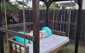 Reuse an Old Mattress for a Hanging Bed in the Back Yard