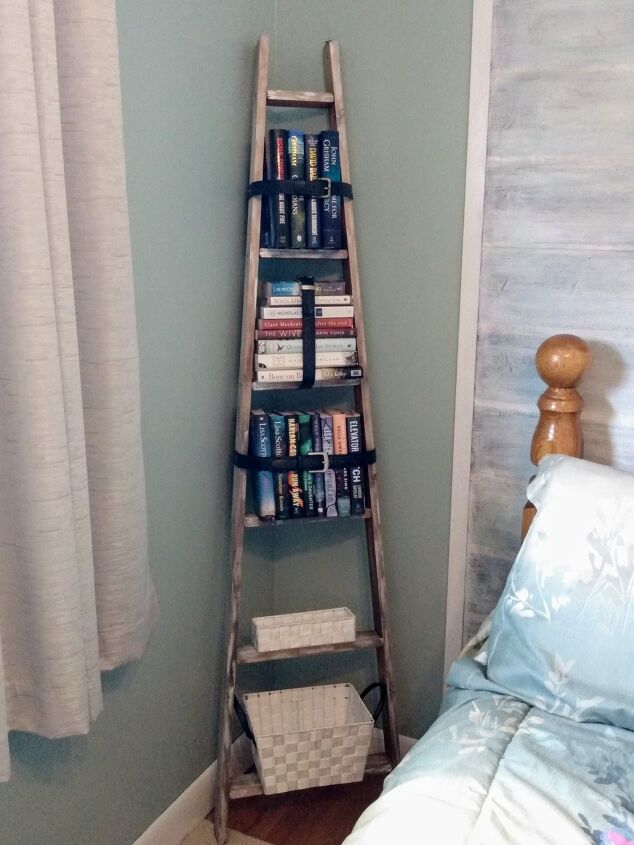 s 16 beautiful ideas for book collectors, A revamped leaning ladder library