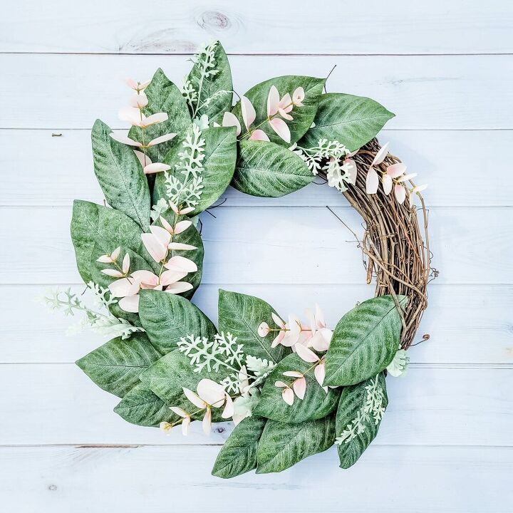 how to create a magnolia inspired wreath, Finish Your Greenery Base