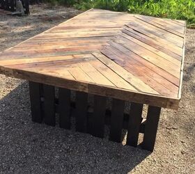 s 14 of the most impressive ways to transform a pallet right now, Make a stunning herringbone dining table