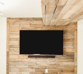 s 14 of the most impressive ways to transform a pallet right now, Build a rustic TV wall