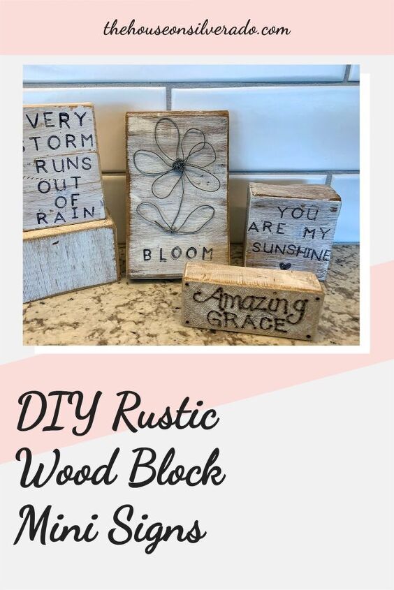 diy rustic wood block mini signs