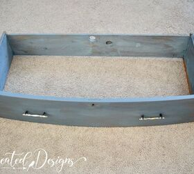 Pull the top drawer out of an old dresser to get this pretty living room piece