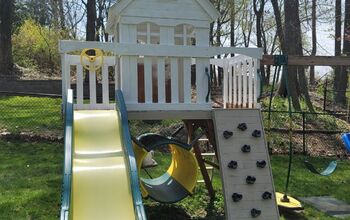 ¡Cómo arreglé nuestro viejo parque infantil para que hiciera juego con nuestra casa!