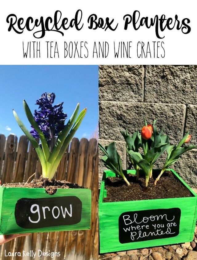 diy springtime planters from recycled boxes