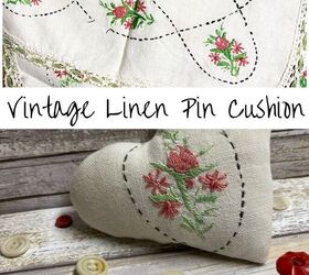 easy vintage linen pin cushion