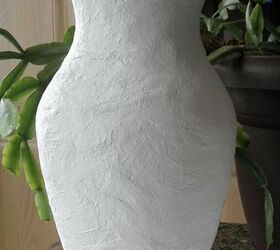 super easy way to turn a glass vase into vintage pottery, Texture Still Visible