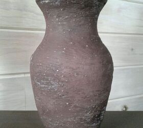 super easy way to turn a glass vase into vintage pottery, After Sanding