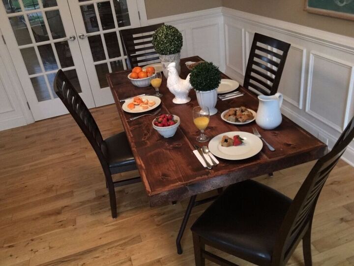 14 maneiras baratas de iluminar a sala de jantar, Transforme uma mesa dobr vel em uma beleza de fazenda