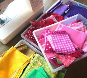 Gather all of your fabric scraps to brighten up your yard this spring