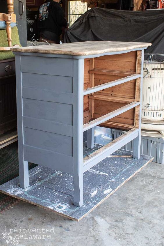 repurposed dresser converted to bathroom vanity