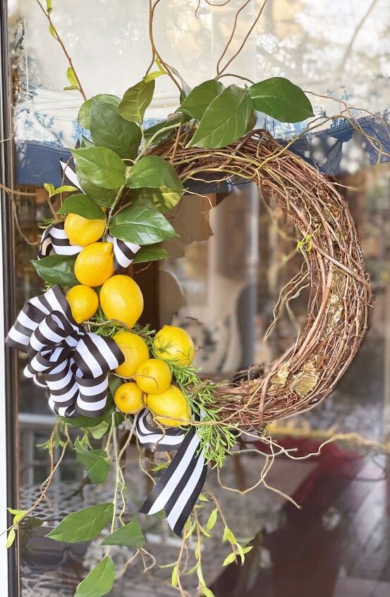 fresh lemon wreath diy