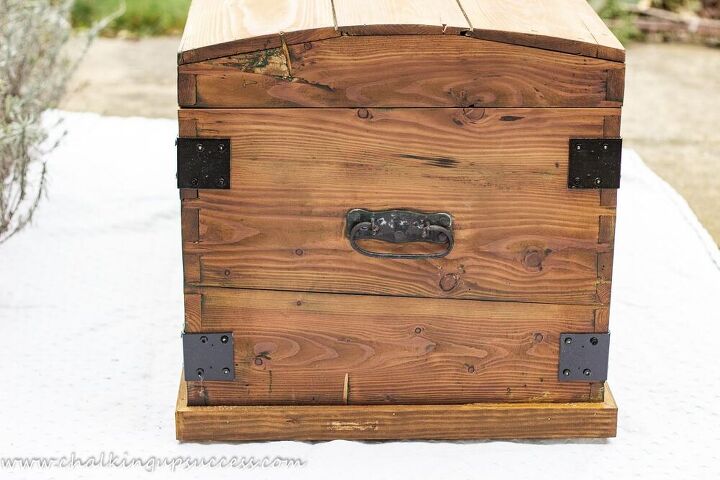 easy wooden trunk makeover how to create a modern industrial look