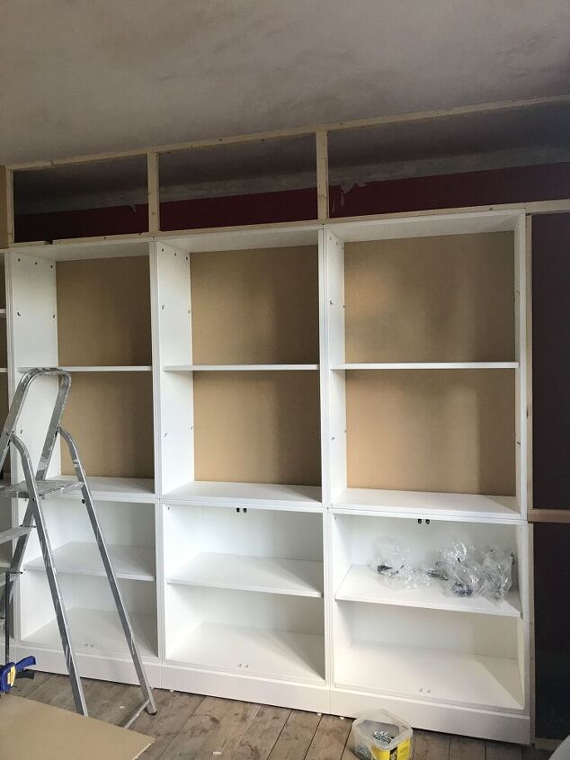 bespoke looking bookcase for ikea prices, Adding the back board