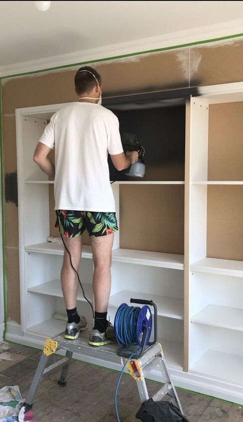 bespoke looking bookcase for ikea prices, Spraying the unit