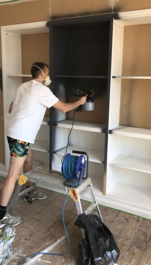 bespoke looking bookcase for ikea prices, Spraying the unit