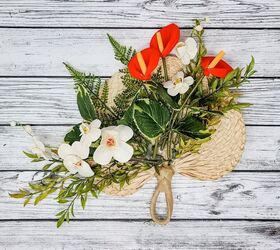 tropical floral fan arrangement, Add Your Flowers