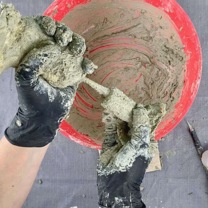 mini cowboy boot planter from a diy latex concrete mold