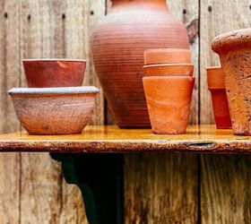 outdoor diy planter shelf, Outdoor DIY Planter Shelf with Terracotta Pots