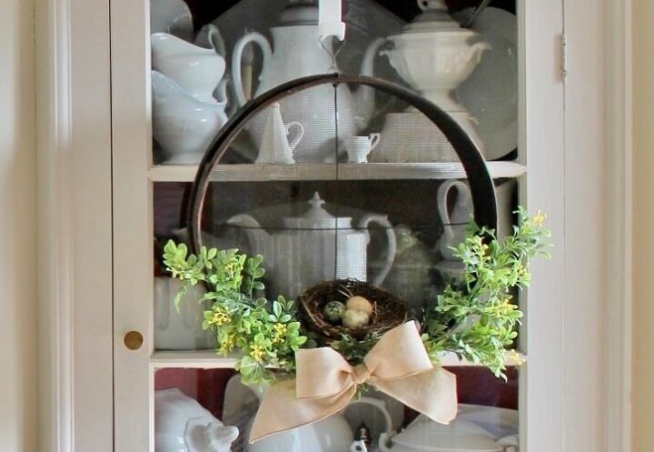s 20 clever ways to repurpose old kitchenware, Make a spectacular sieve wreath