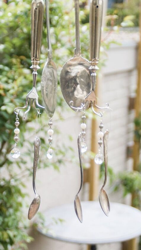 s 20 clever ways to repurpose old kitchenware, DIY a lovely wind chime from vintage silverware