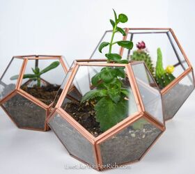 s 20 beautiful decor ideas for your end tables nightstands, These copper geometric terrariums