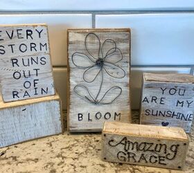 s 20 beautiful decor ideas for your end tables nightstands, These mini rustic wooden signs
