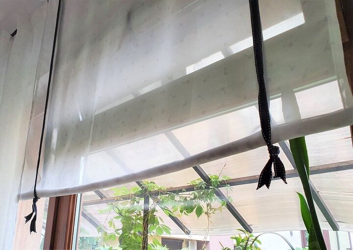 s 15 money saving curtain hacks that are too good to ignore, Get pretty rolled shades using a stick