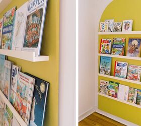s 14 fun ways to update your kids rooms without hurting your wallet, Mount bright arched bookshelves