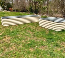how to start a garden the easy way, I m using 4 4 4 self watering raised garden beds and 1 2 8 self watering raised garden bed by Gardener s Supply Aren t they fabulous I love the industrial look of my future vegetable garden