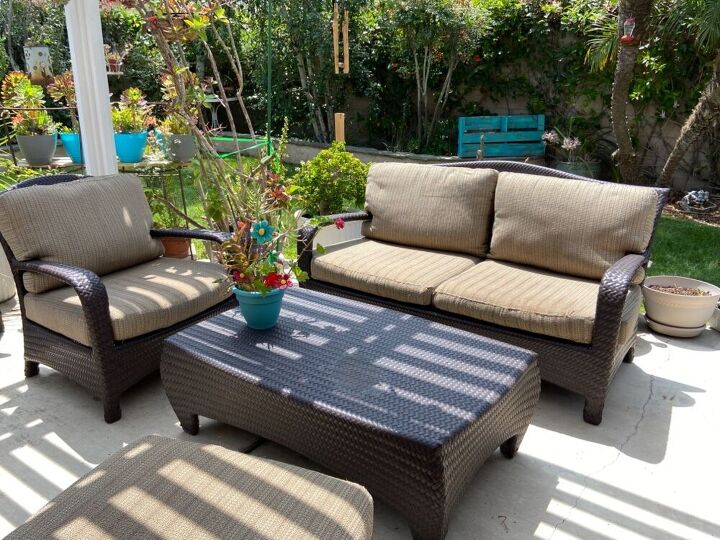 quick fix for torn patio furniture cushions, Repairs completed