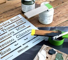 add instant charm to your yard with easy to make garden labels, Painting label backgrounds