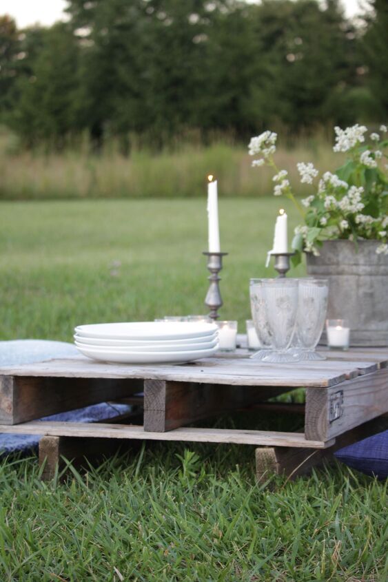 s the top 17 ways to improve your outdoor space before summer, Put together a Boho pallet table