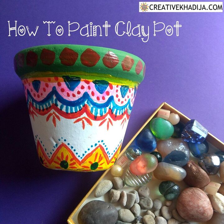 how to paint clay pots with acrylic paints