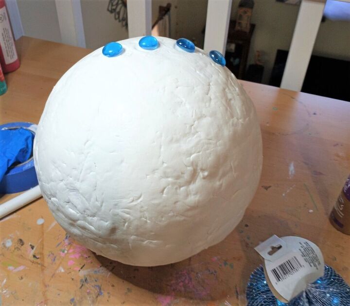 divertida y hermosa bola de observacin de bricolaje, Aplicando gemas