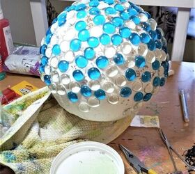 fun beautiful diy gazing ball, More gems plus other items from stash