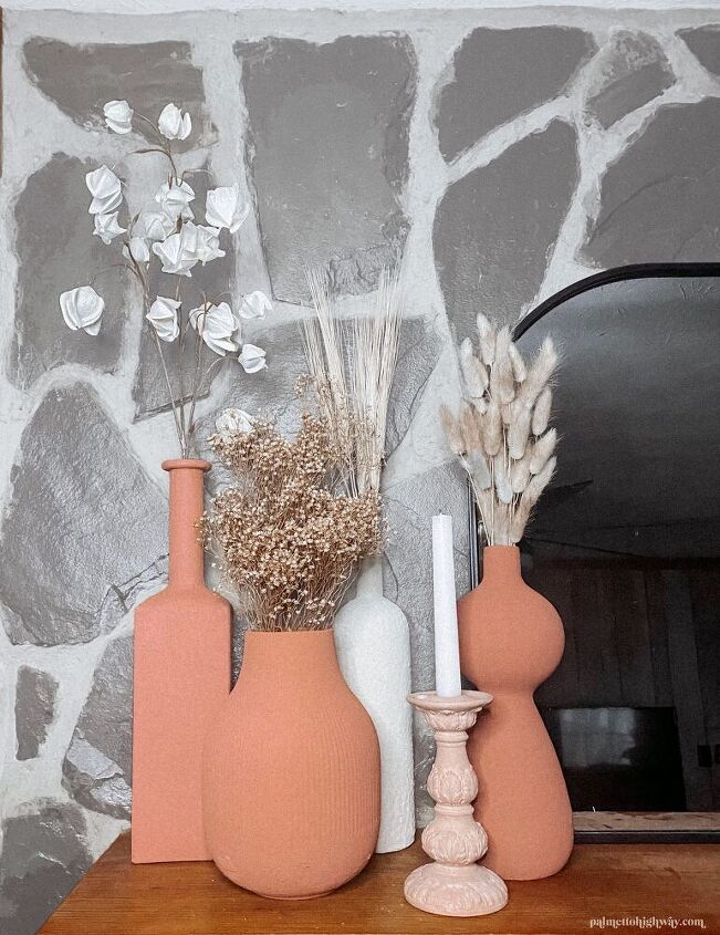 the perfect boho thrifted faux terracotta vases