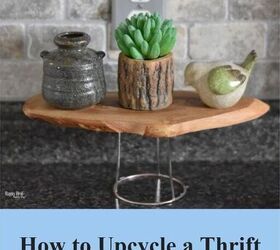 how to upcycle a thrift store lampshade, Can you guess what part of a lamp has been upcycled in the picture above