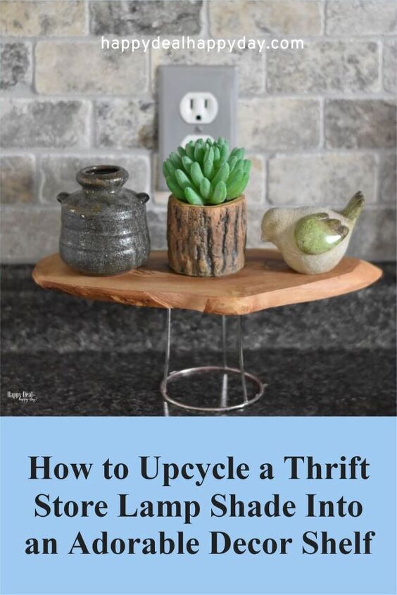 how to upcycle a thrift store lampshade, Can you guess what part of a lamp has been upcycled in the picture above