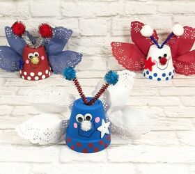 patriotic clay pot love bugs with dollar tree supplies