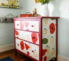 s 13 creative ways to upgrade your boring furniture, Add floral wallpaper to your dresser
