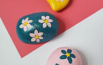  Pedras pintadas com flores simples, fáceis de fazer