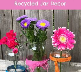 color blocking recycled jar decor