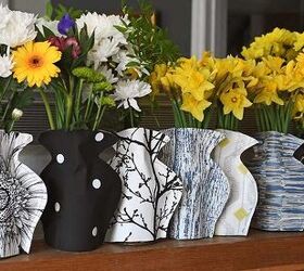 s 18 must try decor ideas that cost less than 20 to diy, These pretty wallpaper vases