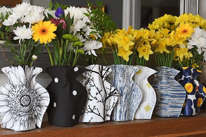 s 18 must try decor ideas that cost less than 20 to diy, These pretty wallpaper vases