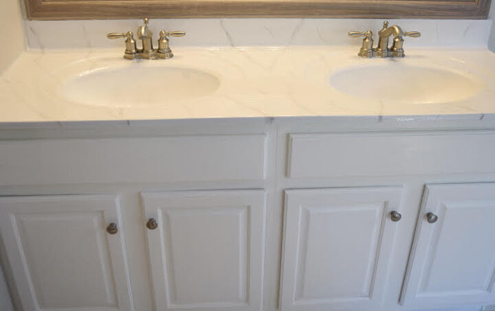 the secret to getting marble counters on a budget