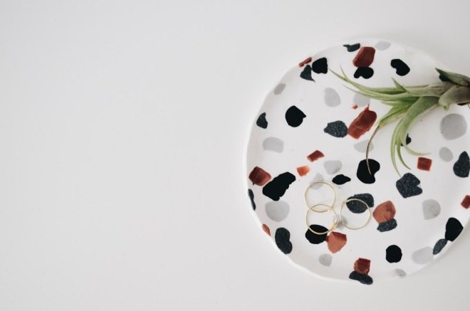 s 15 popular diy trends you really should have tried by now, Form a trendy terrazzo jewelry bowl