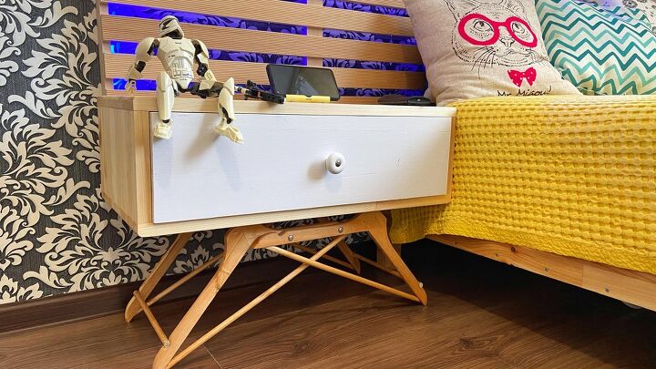 s 15 popular diy trends you really should have tried by now, Make a nightstand from clothes hangers
