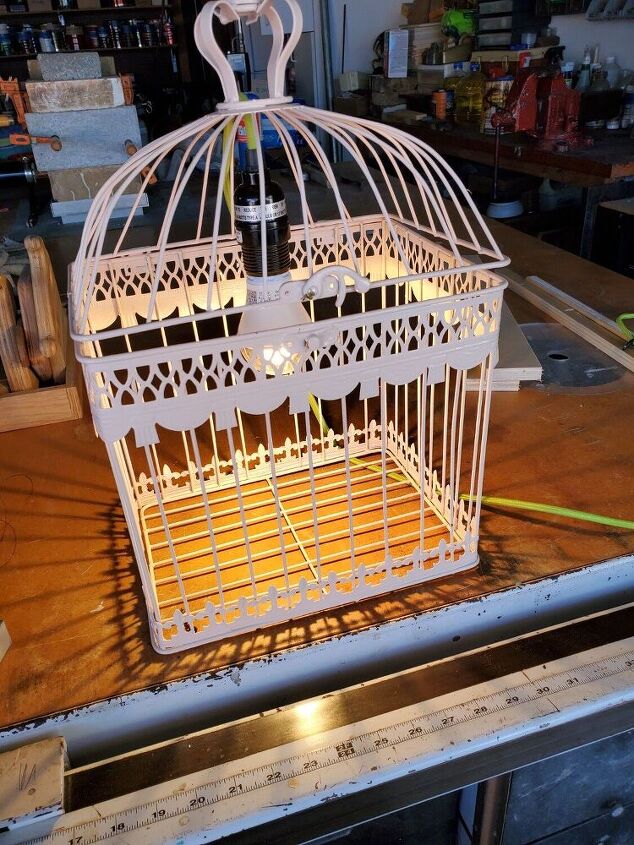 diy whimsical bird cage hanging lamp